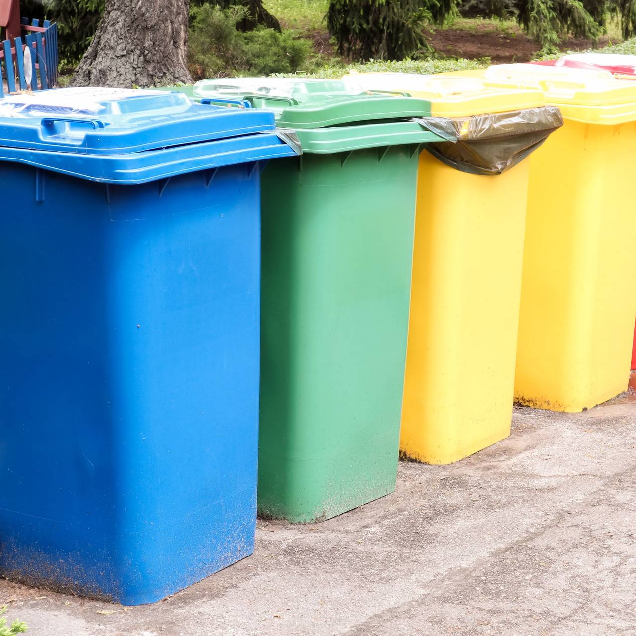 bunte Mülltonnen