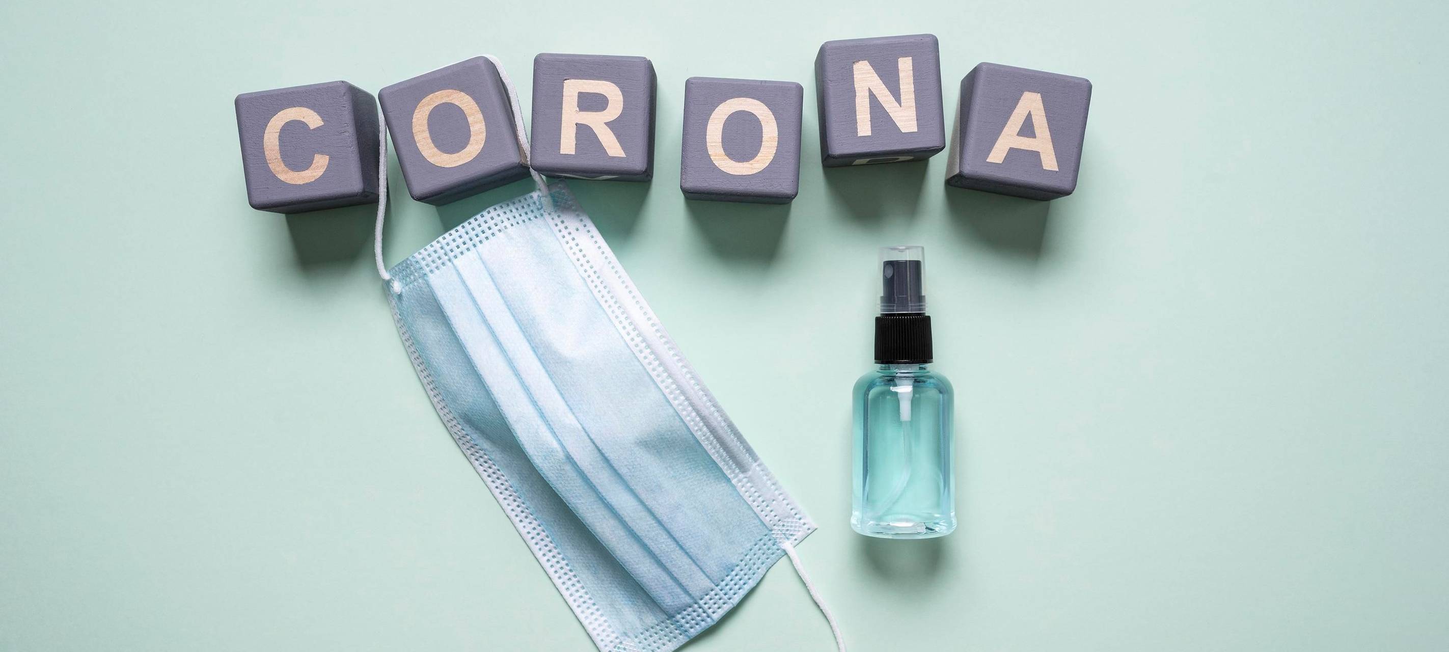 Bausteine auf den Corona steht