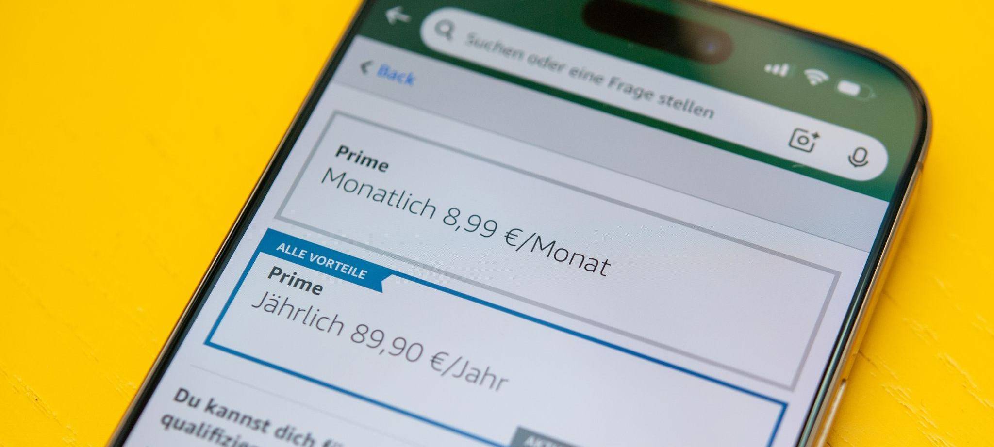 Ein Handy mit den Einstellungen der Amazon-Prime-Mitgliedschaft