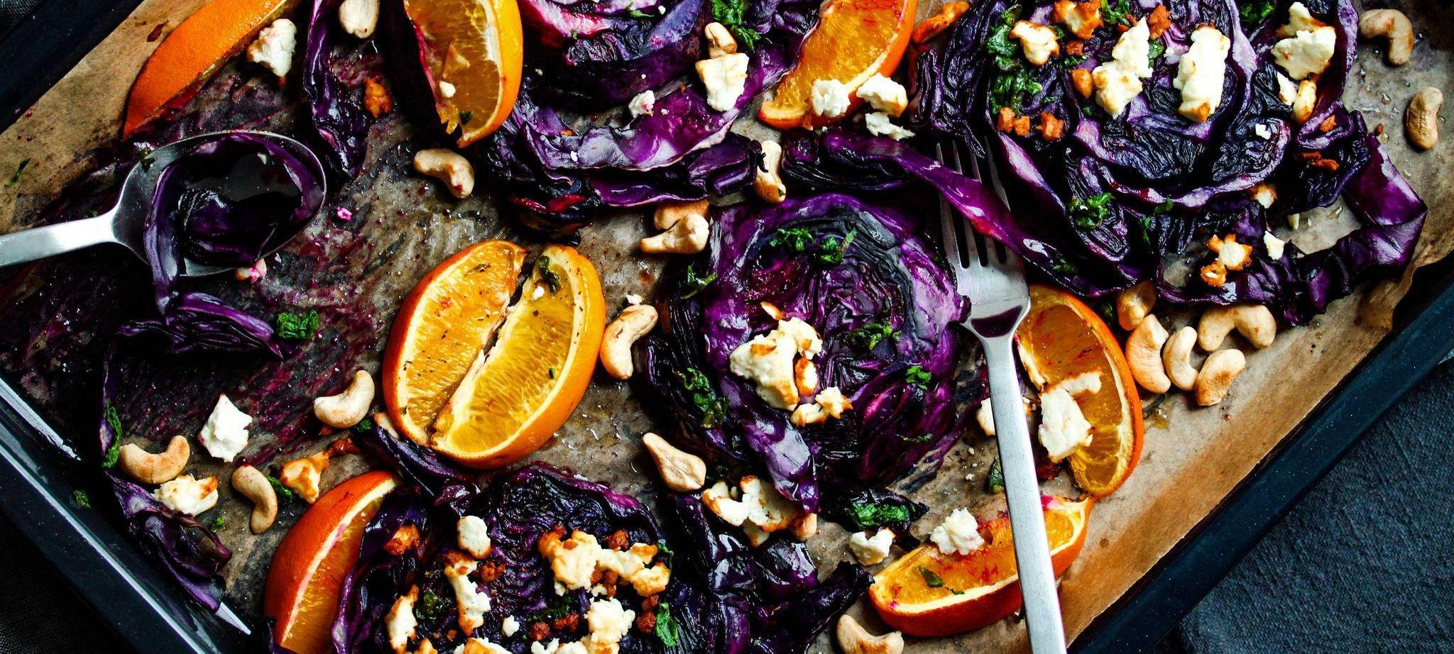 Ofengerösteter Rotkohl mit Orangen