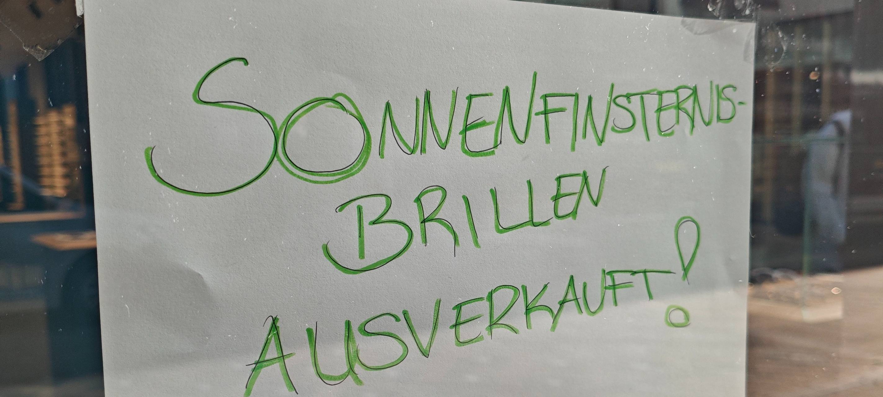 Sonnenfinsternisbrillen in Dortmund ausverkauft