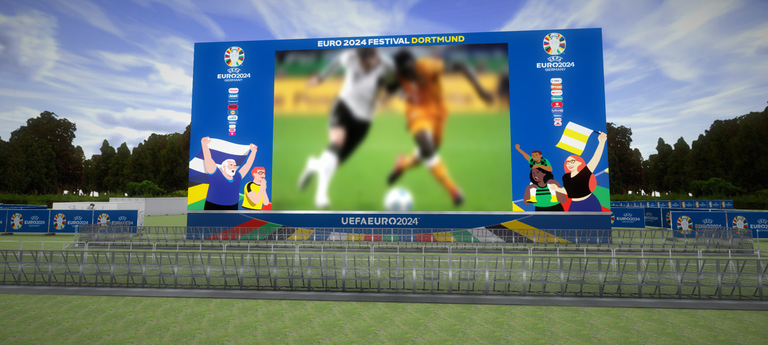 EM in Dortmund: Friedensplatz verwandelt sich in Open-Air-Sportsbar