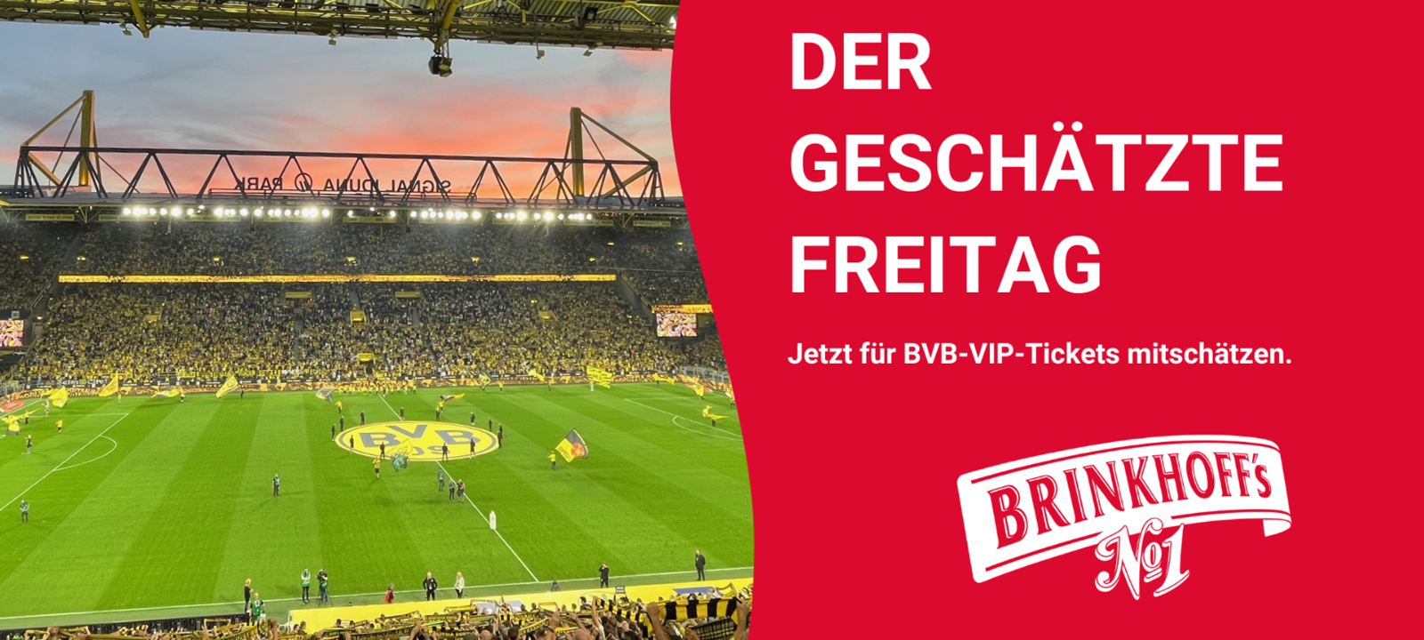 Geschätzter Freitag Westfalenstadion Sonnenuntergang