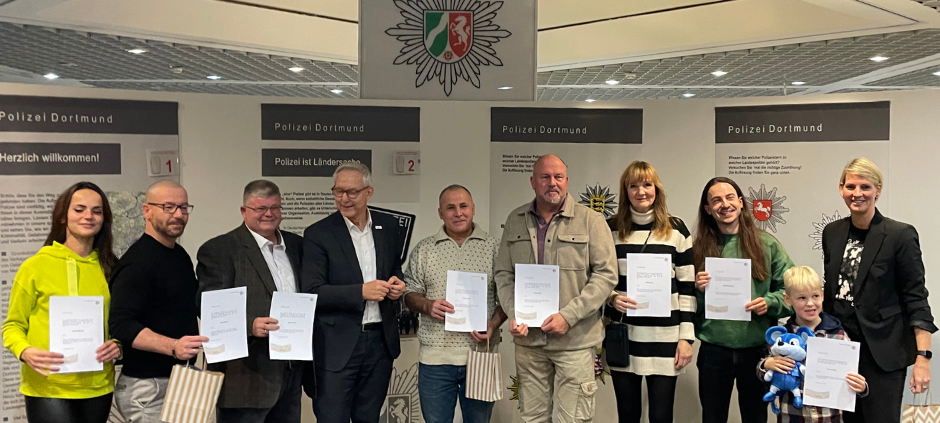 Zivilcourage Preisverleihung Polizei Dortmund Preisträger