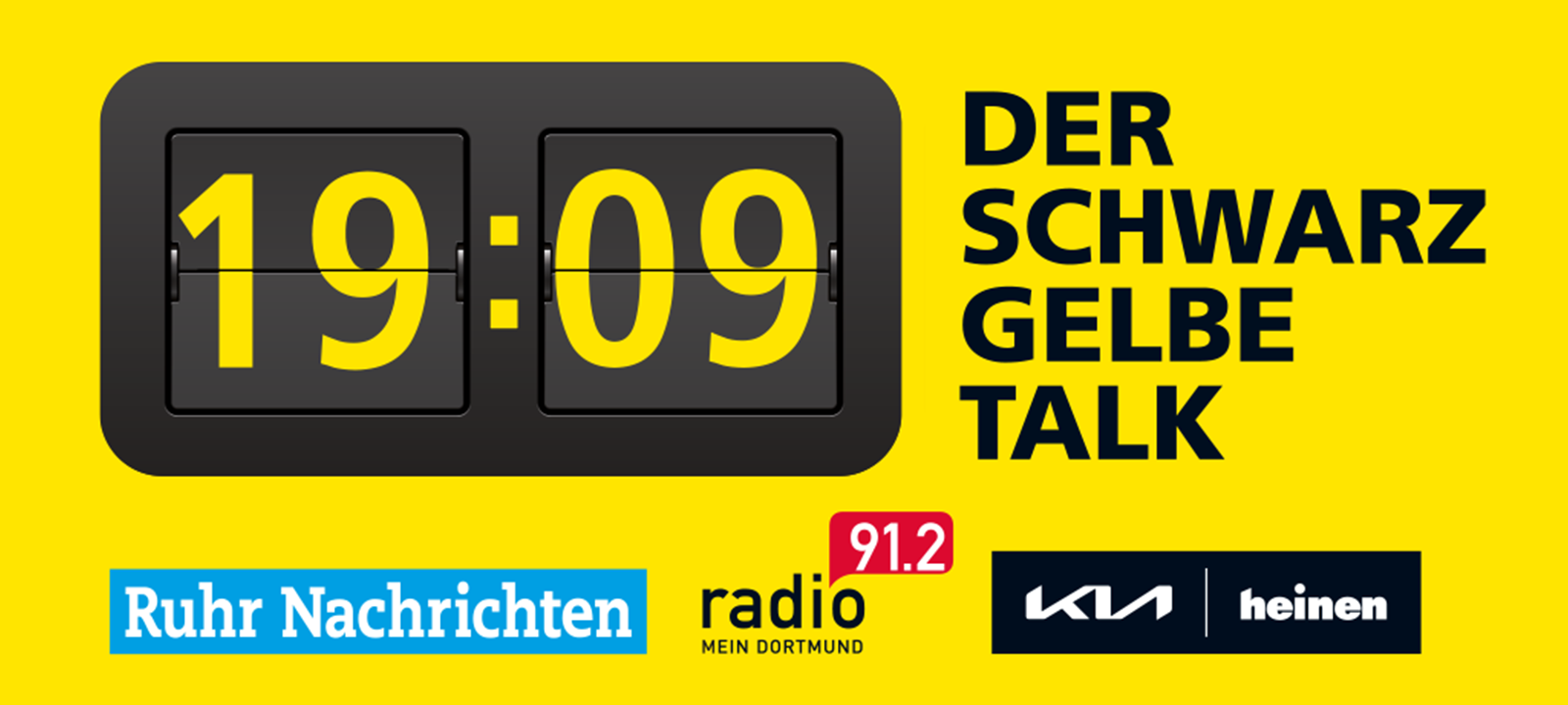 19:09, der schwarzgelbe Talk Titelbild mit Partnern