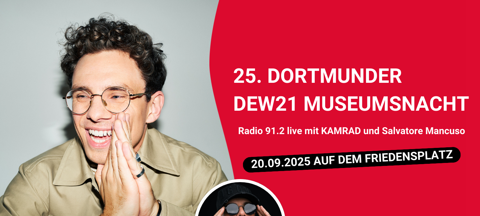 KAMRAD und Salvatore Mancuso auf der Radio 91.2-Bühne bei der 25. Dortmunder DEW21 Museumsnacht.