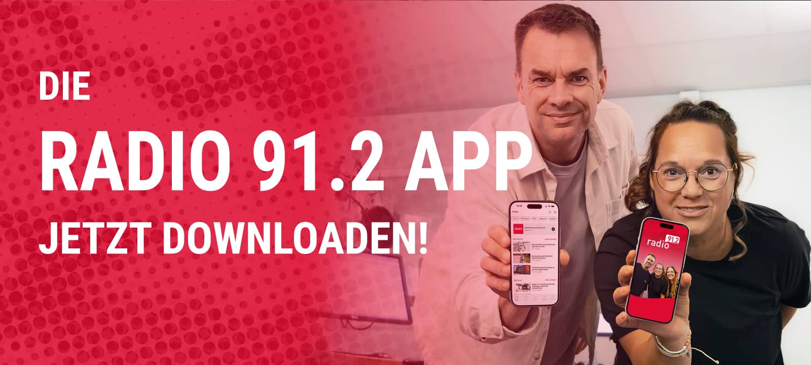 Jetzt die neue Radio 91.2-App herunterladen.