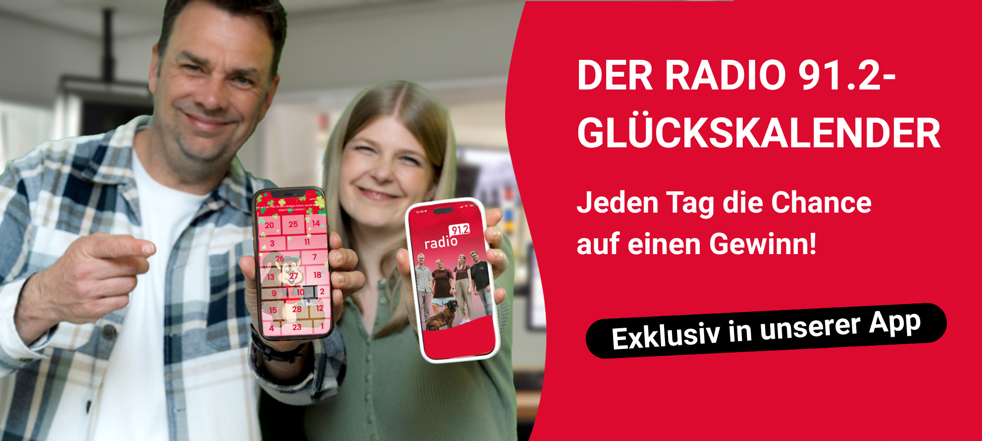 Der Januar wird alles, nur nicht grau! Neues Jahr – neues Glück! Erlebt jeden Tag eine neue Überraschung in unserer Radio 91.2-App!