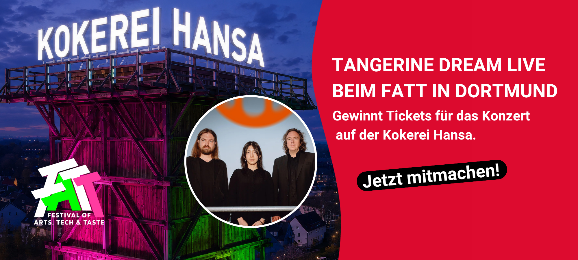Gewinnt Tickets für Tangerine Dream auf der Kokerei Hansa.