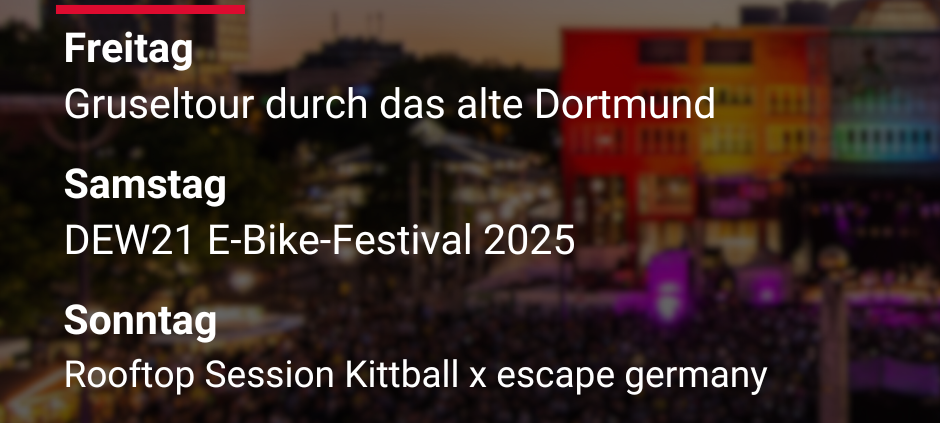 Übersicht der Veranstaltungen in Dortmund