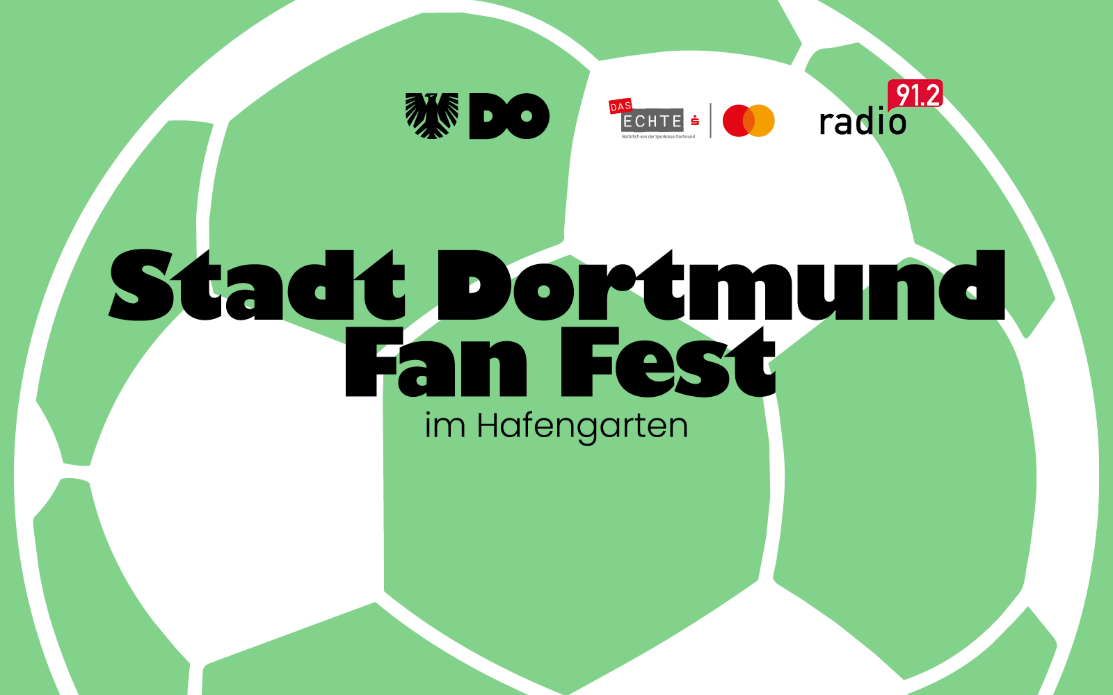 Public Viewing zur Fußball-WM im Hafen, präsentiert von der Stadt Dortmund, "Das Echte" der Sparkasse Dortmund und Radio 91.2