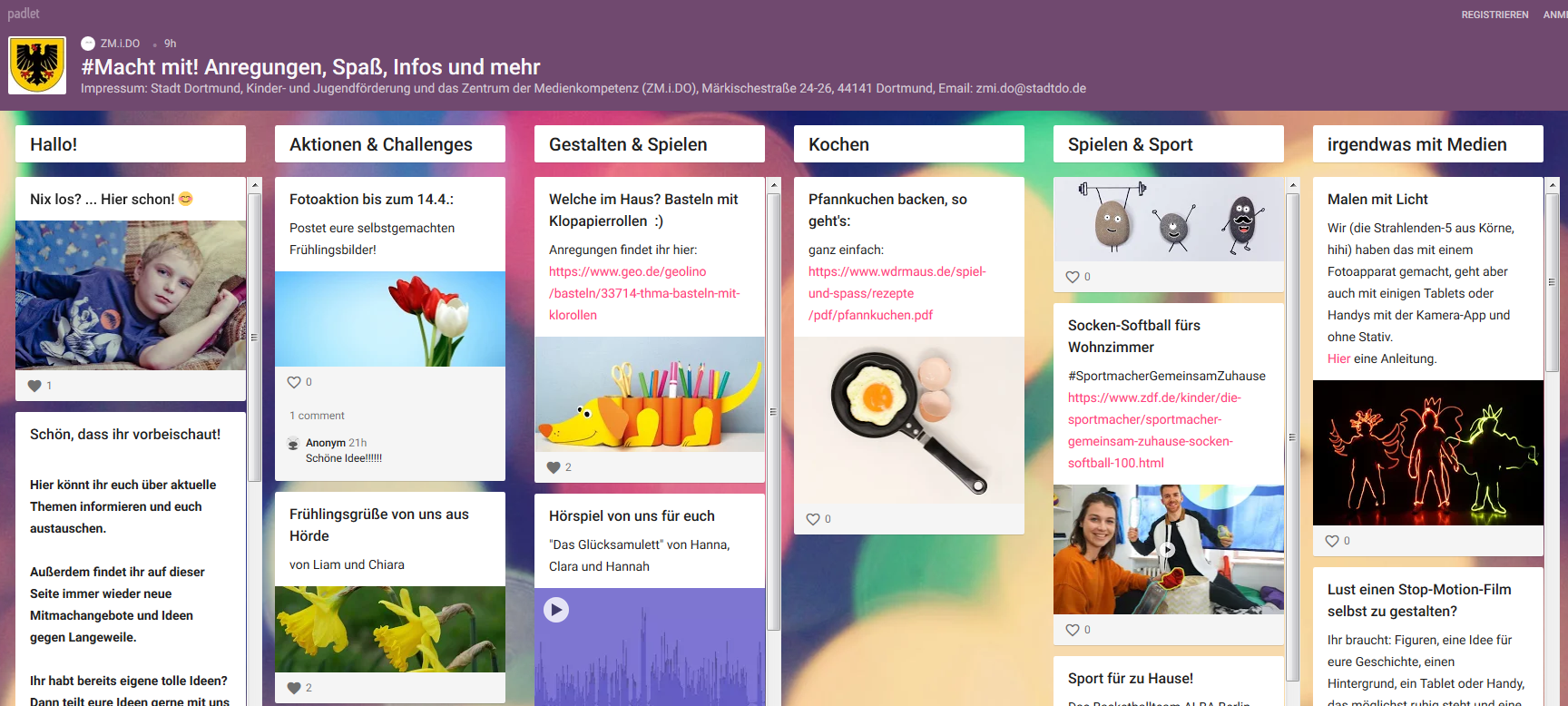 Freizeitangebot des Dortmunder Jugendamtes gegen Langweile